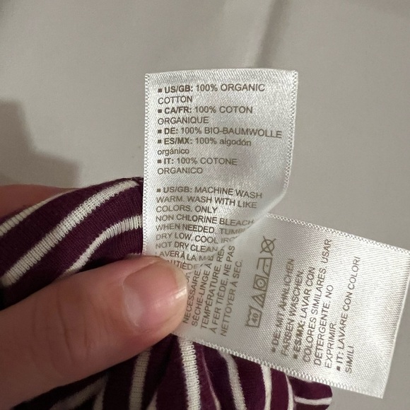 Hanna Andersson 100% Organic Cotton Purple Striped Bodysuit‎ Size NB - Picture 3 of 5